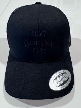 The Classic Black "Bad Hair Day" Embroidered Snapback Hat